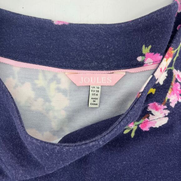 Joules Beth Julia‎ Purple Blossom Floral High Waisted Pocket Knee Length Dress 6 - Picture 5 of 7